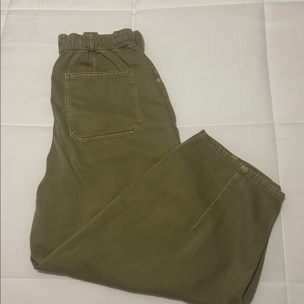 Free People Olive Green Cropped Utility Pants - Picture 7 of 12